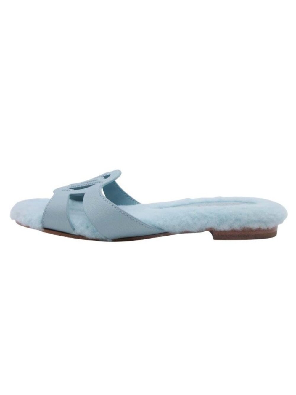 Louis Vuitton Isola Line Mules Shearling Fleece Flat Sandals Shoes